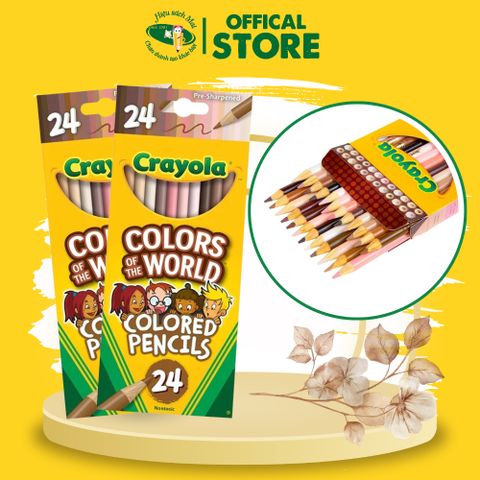 Bộ Bút Chì 24 Màu Da Cotw Crayola 684607 Chính Hãng - Có Tại Hiệu Sách Mai
