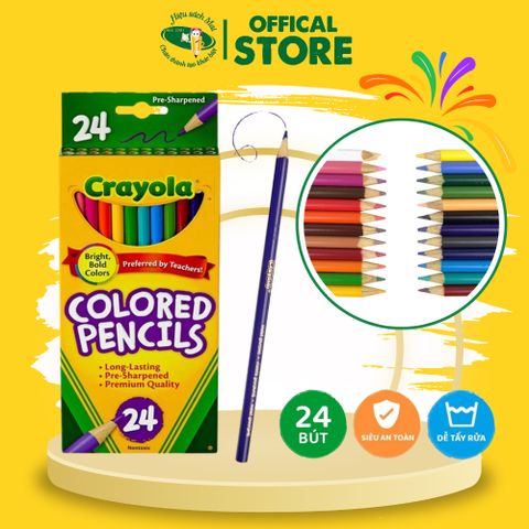 Bộ Bút Chì 24 Màu Crayola 684024 Chính Hãng - Có Tại Hiệu Sách Mai