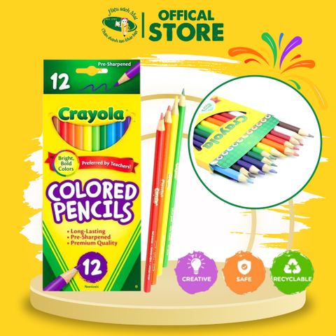 Bộ Bút Chì Thiên Long 12 Màu Crayola 684012 Chính Hãng - Có Tại Hiệu Sách Mai