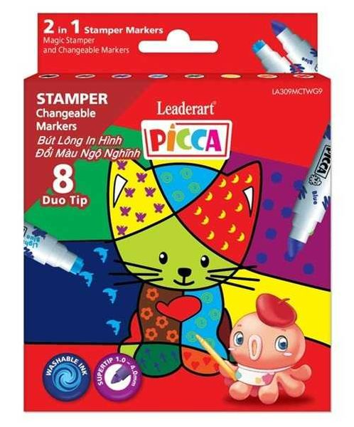 Bút Dạ Màu Kèm Dấu Đổi Mầu Leaderart Chính Hãng - Có Tại Hiệu Sách Mai