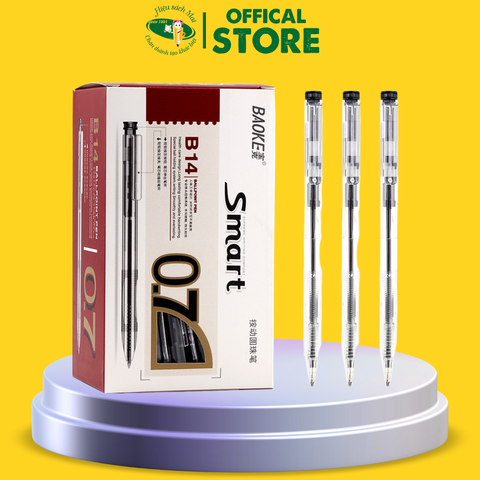 Bút Bi 0.7mm Baoke B14 Xanh/Đen Hộp 48 Chiếc Chính Hãng - Có Tại Hiệu Sách Mai