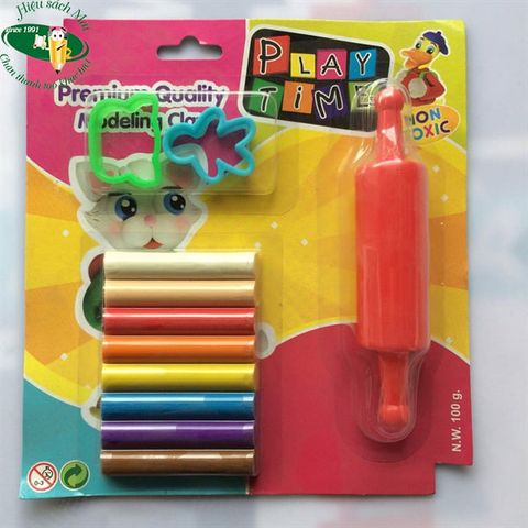 [ELEPHANT] Vỉ đất nặn 8 màu 100g đựng + 2 khuôn+ cây lăn 002-2SMR8100 (48) sản phẩm chính hãng