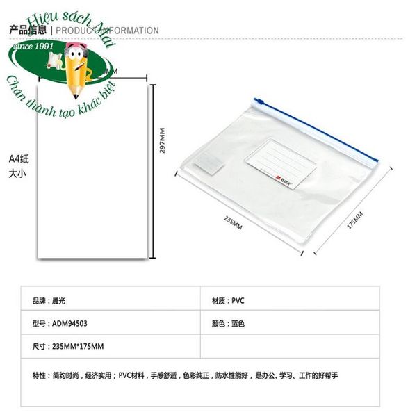 Túi Miết Trong A5 Adm94503 Chính Hãng - Có Tại Hiệu Sách Mai