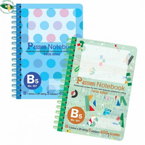 [KLONG] Sổ lò xo B5 kép 400 trang Klong907 (24Q/ thùng) sản phẩm chính hãng