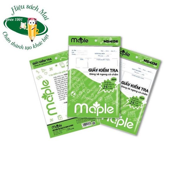 Giấy kiểm tra kẻ ngang Maple