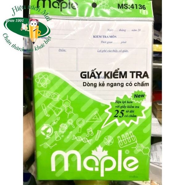 Giấy kiểm tra kẻ ngang Maple
