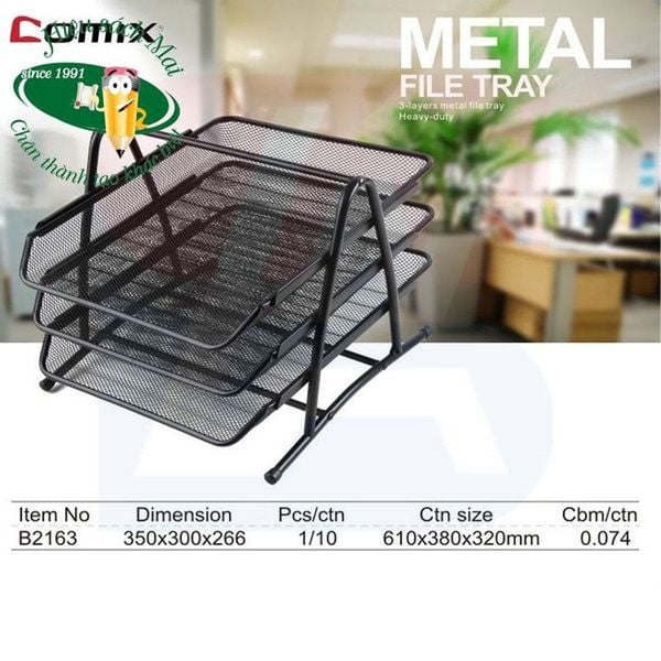 Giá 3 Tầng Kim Loại Comix B2163 Chính Hãng - Có Tại Hiệu Sách Mai