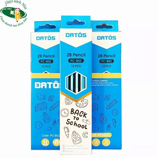 Bút Chì Gỗ 2B Batos Pc-B02 Chính Hãng - Có Tại Hiệu Sách Mai