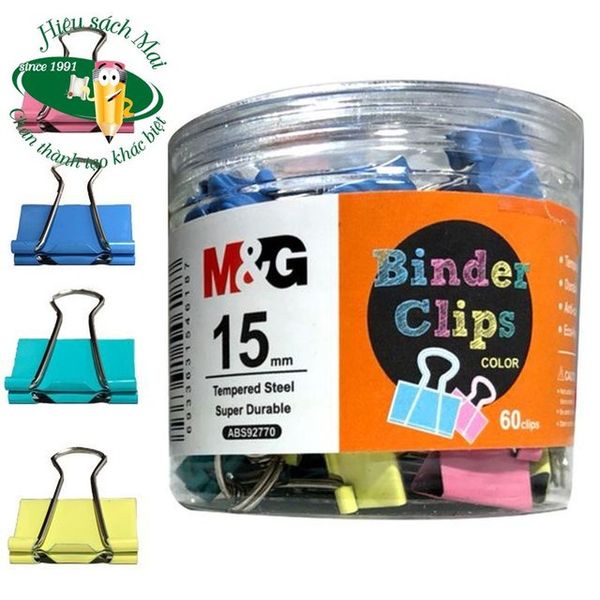 Kẹp Bướm Màu 15Mm Abs92770 Có Tại Hiệu Sách Mai Hãng M&G
