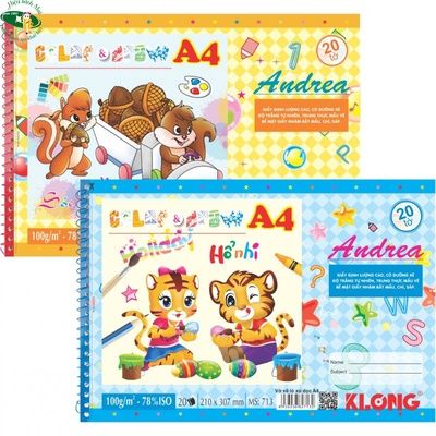 [KLONG] Vở vẽ lò xo A4 20 tờ Klong713 (100Q/ thùng) sản phẩm chính hãng
