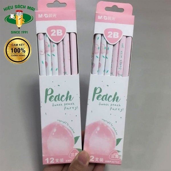 Bút Chì Gỗ 2B In Hình Quả Đào Awp30707 Chính Hãng - Có Tại Hiệu Sách Mai