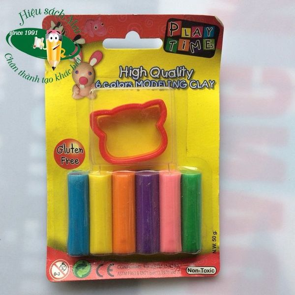 Vỉ đất nặn 6 màu 50g + 1 khuôn hình 002-6SM50 (288)