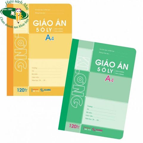 [KLONG] Sổ giáo án A4 120 trang ô ly Klong312 (80Q/ thùng) sản phẩm chính hãng