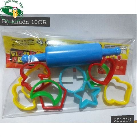 [ELEPHANT] Bộ phụ kiện 10 khuôn đất nặn + 1 lăn 005-10CR (56) sản phẩm chính hãng