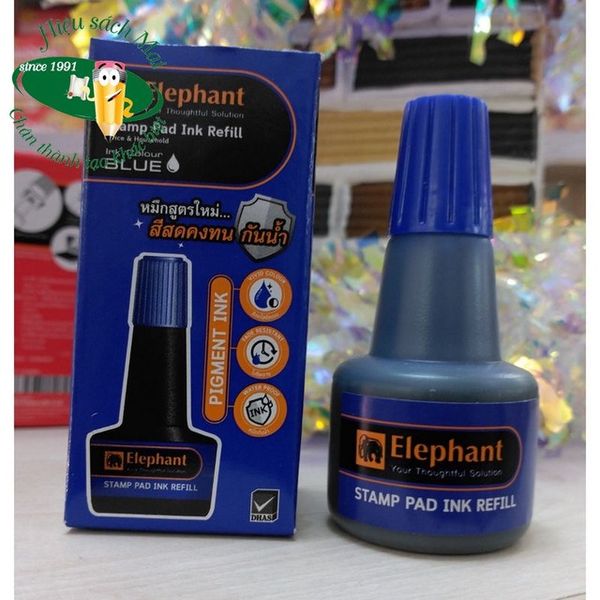 Lọ mực dấu 30ml Xanh Elephant