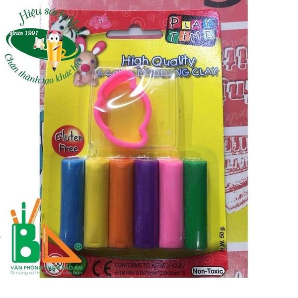 Vỉ đất nặn 6 màu 50g + 1 khuôn hình 002-6SM50 (288)