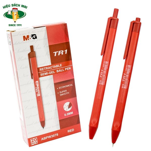 Bút Bi Mực Dầu Tr1 Ngòi 0.5mm M&G Mực Xanh - Đen - Đỏ Chính Hãng - Có Tại Hiệu Sách Mai