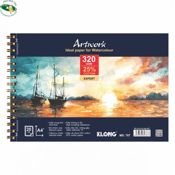 [KLONG] Vở vẽ lò xo A4 320 GSM Klong787 (20Q/ thùng) sản phẩm chính hãng