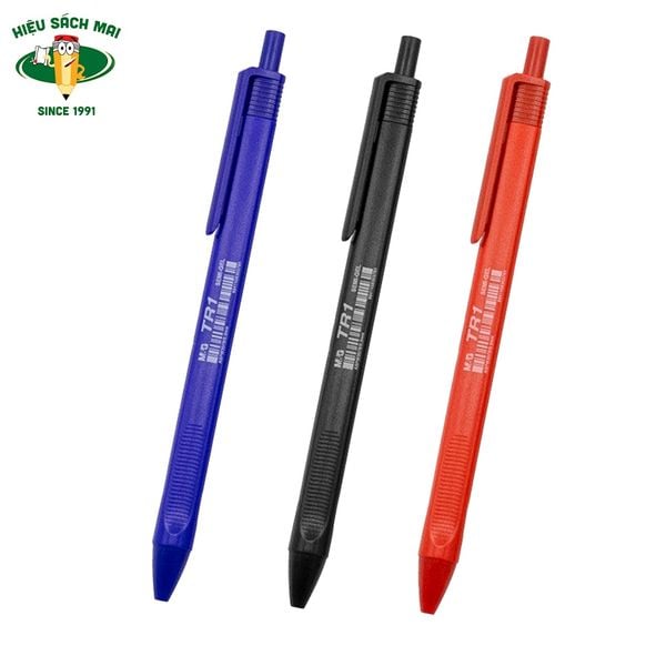 Bút Bi Mực Dầu Tr1 Ngòi 0.5mm M&G Mực Xanh - Đen - Đỏ Chính Hãng - Có Tại Hiệu Sách Mai