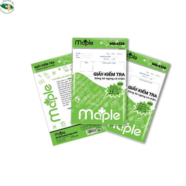 [MAPLE] Giấy Kiểm Tra Kẻ Ngang Maple Sản Phẩm Chính Hãng