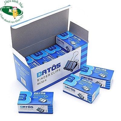 Kẹp Đen Batos (12 Chiếc/Hộp) Chính Hãng - Có Tại Hiệu Sách Mai