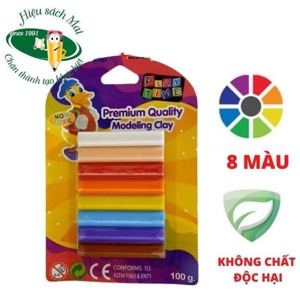 Vỉ đất nặn 8 màu 100g 002-8100 (144)