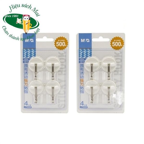 Móc Dán Tường 0.5Kg 4C/Vỉ Hình Tròn Móc Sắt Chính Hãng - Có Tại Hiệu Sách Mai