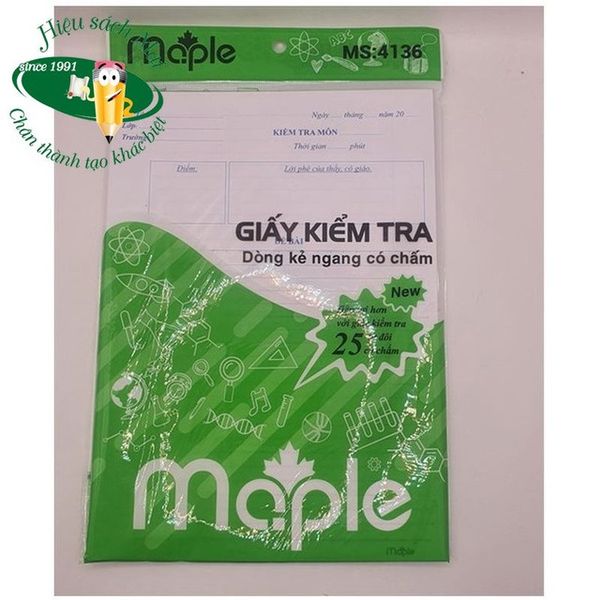 Giấy kiểm tra kẻ ngang Maple