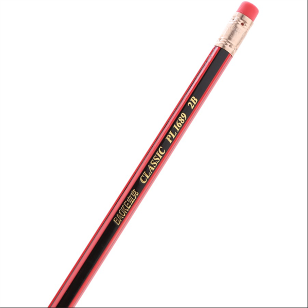 Bút Chì Gỗ 2B Thân Sọc Đỏ Đen Baoke Pl1689 Chính Hãng - Có Tại Hiệu Sách Mai