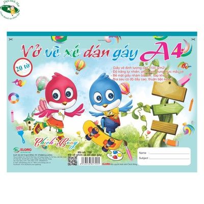Vở Vẽ Xé A4 Klong709 Chính Hãng - Có Tại Hiệu Sách Mai