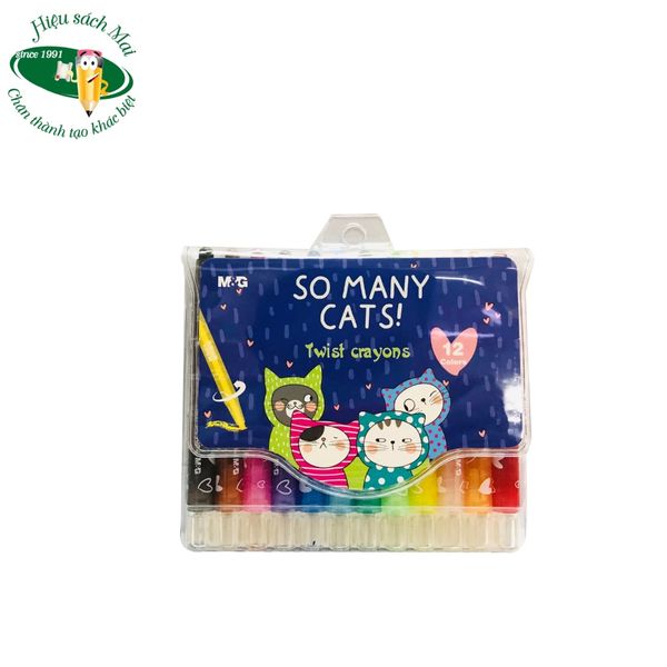 Sáp Vặn Màu 12 Màu So Many Cats Chính Hãng - Có Tại Hiệu Sách Mai