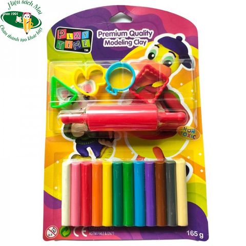 [ELEPHANT] Vỉ đất nặn 12 màu 165g + 4 khuôn + 1 lăn Playtime 002-4SMR12165 (24) sản phẩm chính hãng