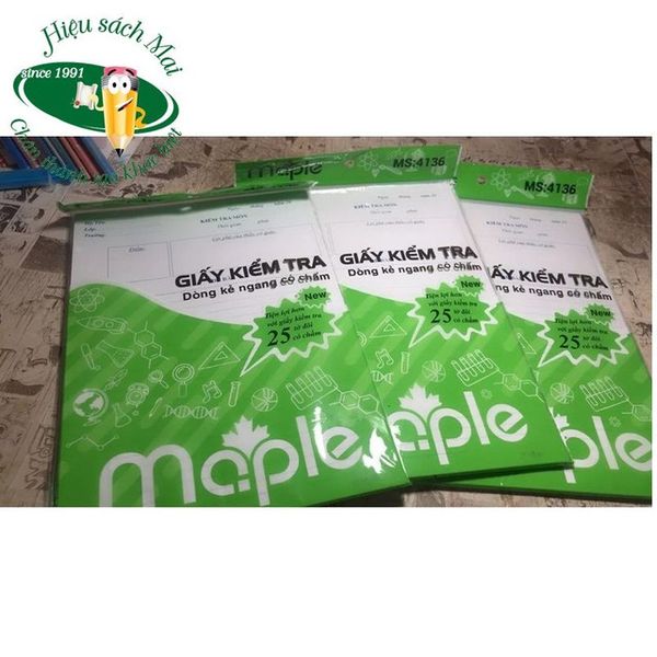 Giấy kiểm tra kẻ ngang Maple