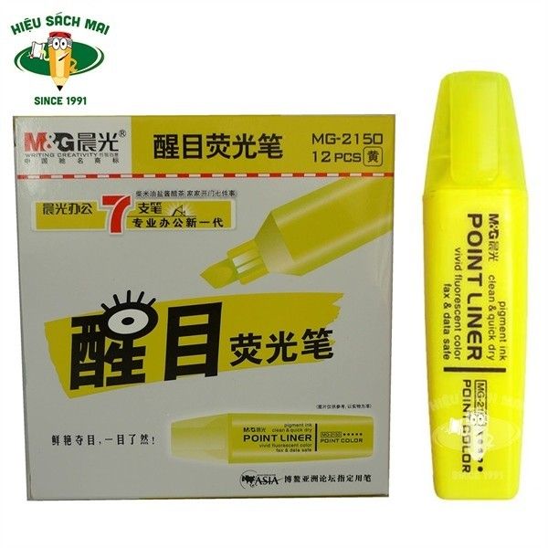 Bút Dấu/ Nhớ Dòng Mực Rõ Nét Màu Vàng Chanh Vp Mg2150A Sản Phẩm Chính Hãng Có Tại Hiệu Sách Mai Hãng M&G