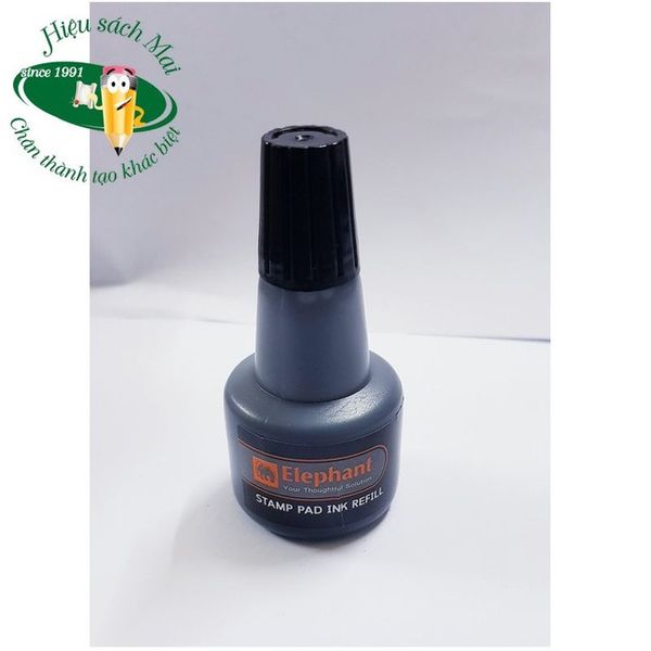 Lọ mực dấu 30ml Đen Elephant (12/360)