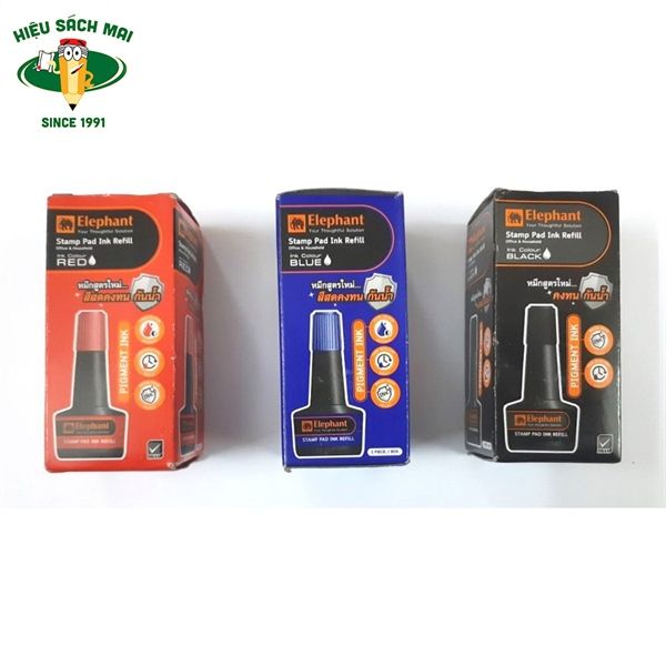 [ELEPHANT] Lọ mực dấu 30ml Đen Elephant (12/360) sản phẩm chính hãng