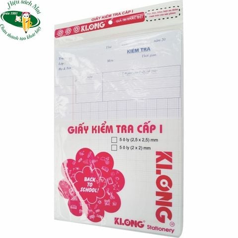 [KLONG] Giấy kiểm tra C1 Klong013N (140 tập/ thùng) sản phẩm chính hãng