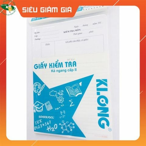 [KLONG] Giấy kiểm tra C2 Klong277 (100 tập/ thùng) sản phẩm chính hãng