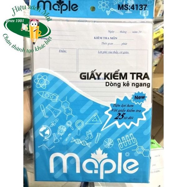 Giấy kiểm tra kẻ ngang Maple