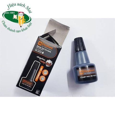 Lọ mực dấu 30ml Đen Elephant (12/360)
