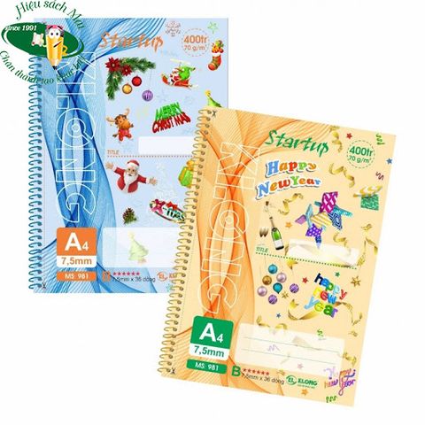 [KLONG] Sổ lò xo đơn A4 400 trang Klong981 (20Q/ thùng) sản phẩm chính hãng