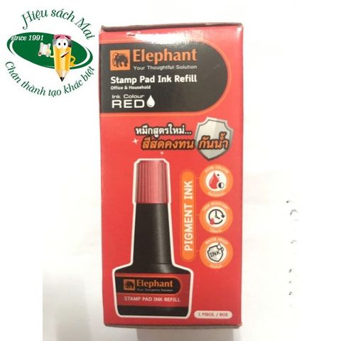 Lọ mực dấu 30ml Đỏ Elephant