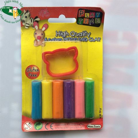[ELEPHANT] Vỉ đất nặn 6 màu 50g + 1 khuôn hình 002-6SM50 (288) sản phẩm chính hãng