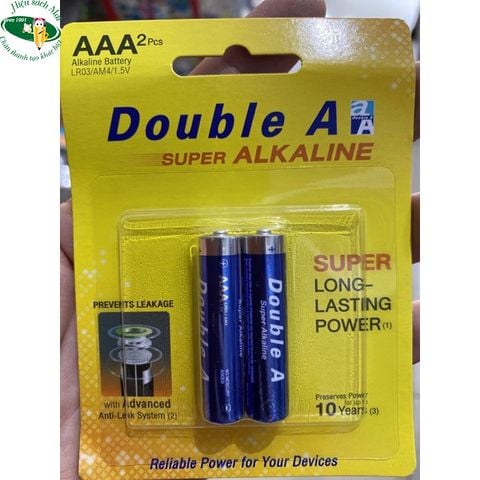 [DOUBLE A] Pin kiềm Alkaline Double A (2 viên/vỉ) sản phẩm chính hãng