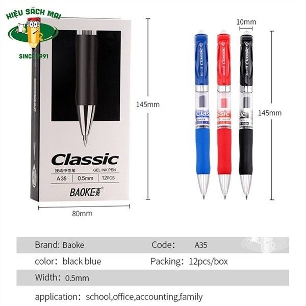 [BAOKE] Bút gel 0.5mm Baoke A35 (12/144)