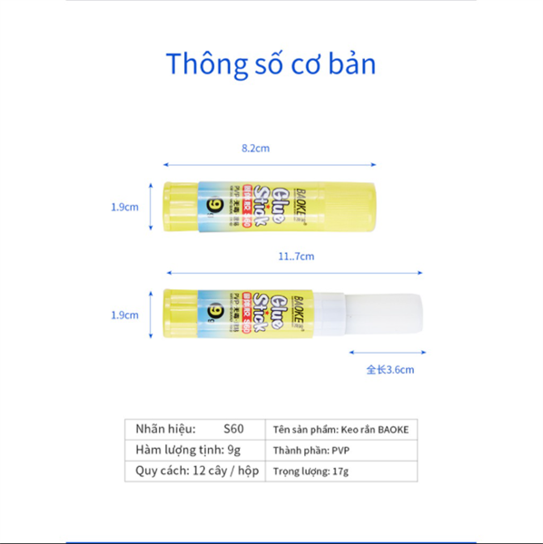 [BAOKE] Hồ khô PVP 9g Baoke S60 (12)