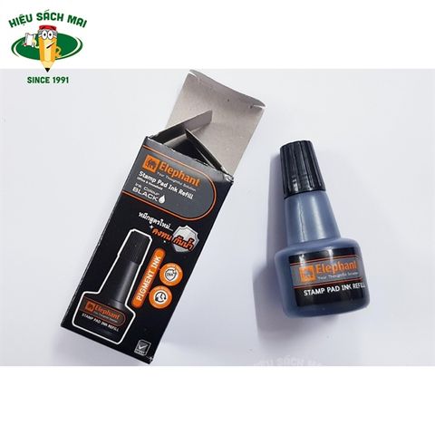 [ELEPHANT] Lọ mực dấu 30ml Đen Elephant (12/360) sản phẩm chính hãng