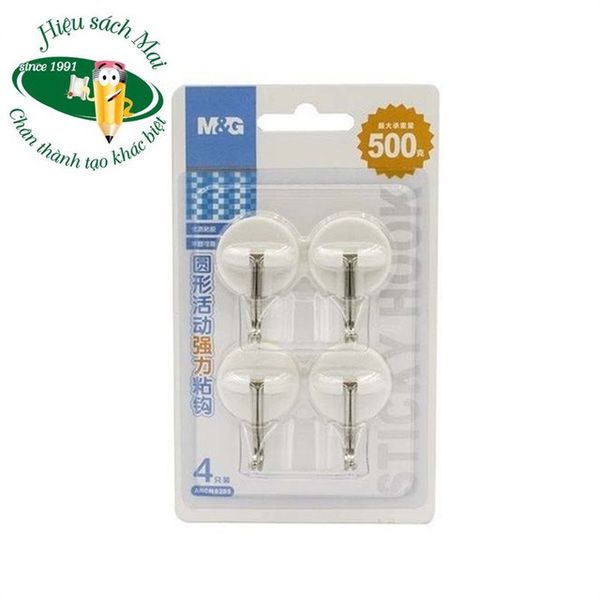 Móc Dán Tường 0.5Kg 4C/Vỉ Hình Tròn Móc Sắt Chính Hãng - Có Tại Hiệu Sách Mai