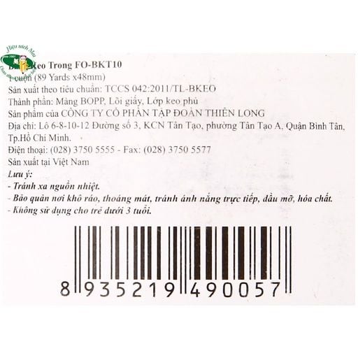 [THIÊN LONG] Băng dính trong FlexOffice BKT10 (6/120) sản phẩm chính hãng