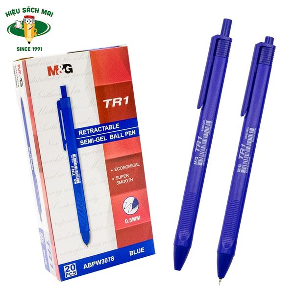 Bút Bi Mực Dầu Tr1 Ngòi 0.5mm M&G Mực Xanh - Đen - Đỏ Chính Hãng - Có Tại Hiệu Sách Mai